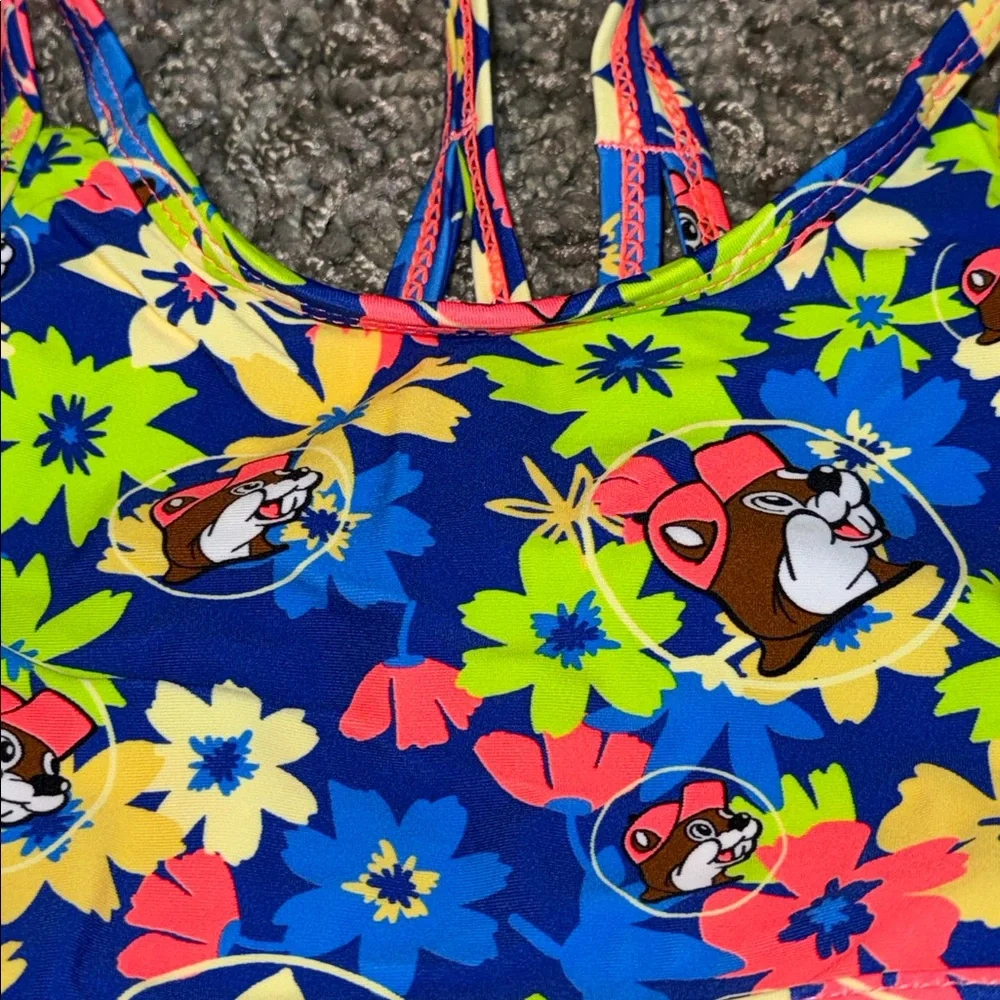 Colorful Kids Swim Set Buc-ees Girls Small 6/6X - Picture 7 of 11